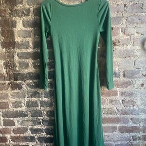 Modcloth Green Backless Ribbed Dress